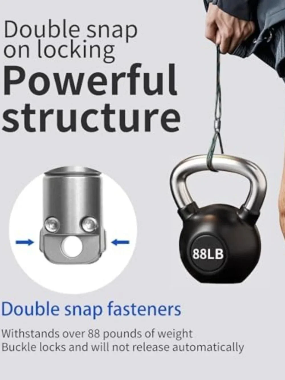 Detachable Magnetic Keychain Holder, 360° Rotatable, Titanium, 88LB Capacity